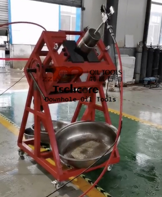 Simulação do disco da ruptura que testa bem a válvula de circulação do equipamento para fraturar a operação